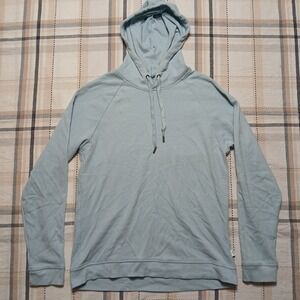Onia Waffle Knit Thermal Hoodie Light Blue Performance Cotton Blend Size‎ Medium